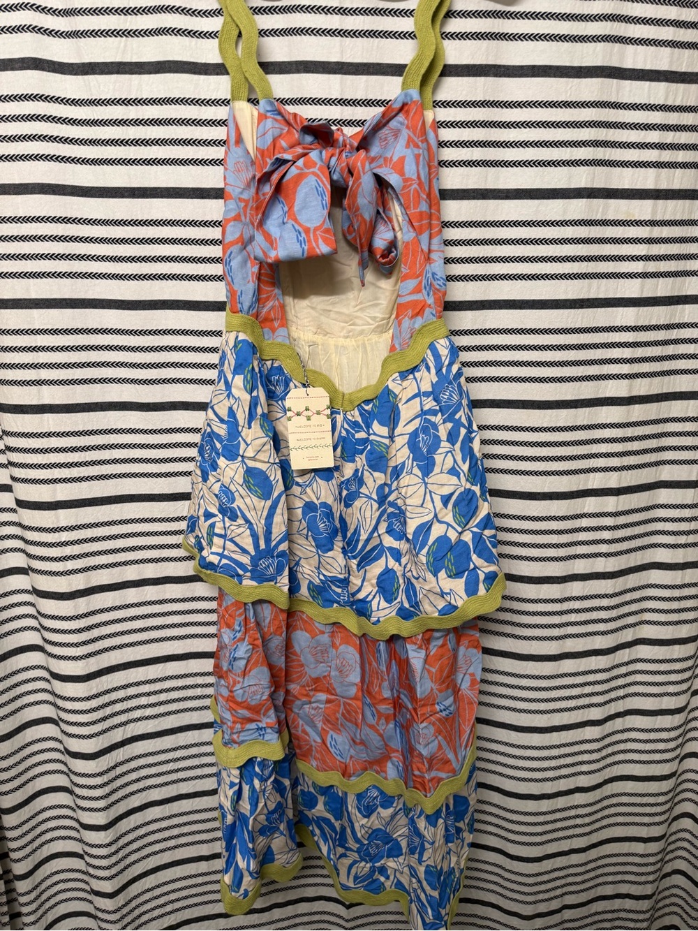 FARM Rio Linen Tiered Ric Rac Midi Dress - Picture 4 of 5